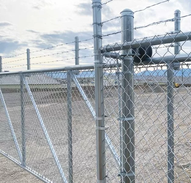 Industrial chain link security fence for commercial property